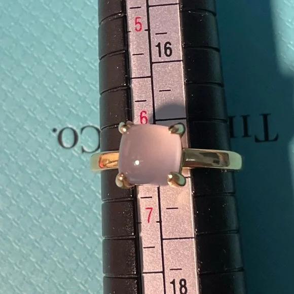❌SOLD❌Tiffany RARE gold chalcedony sugar stack ring size 6.25 - Picture 7 of 10